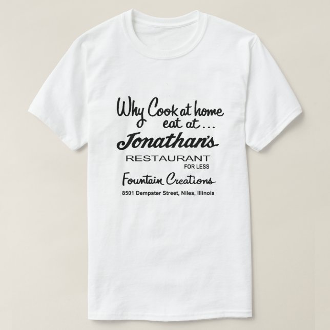 T-shirt Jonathan's Restaurant, Niles, IL (Design devant)