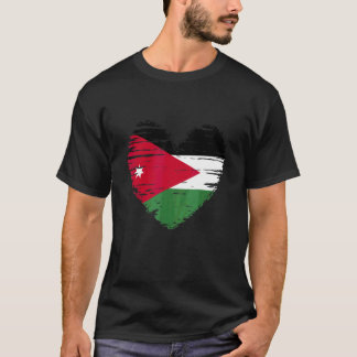 T-shirt Jordan Heart Jordanian Flag Jordanian Pride