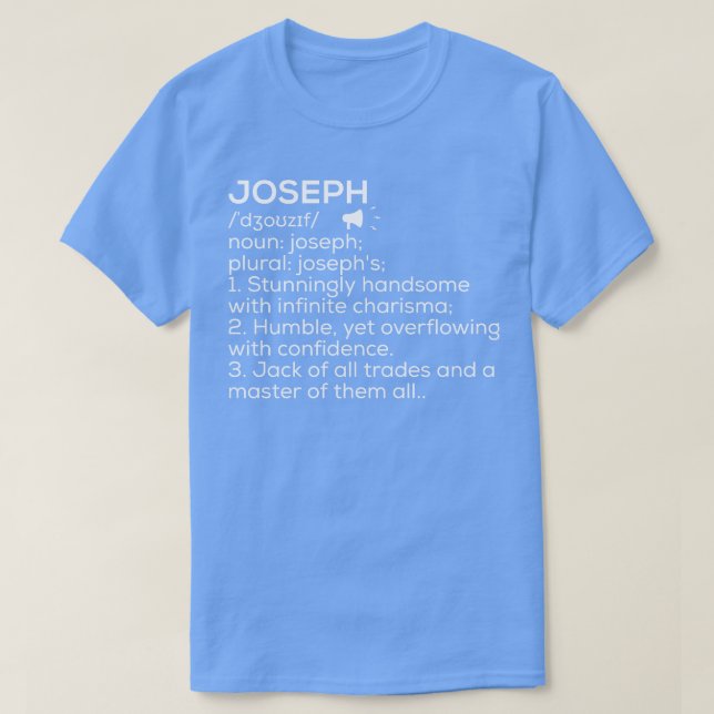 T-shirt Joseph Nom Définition Joseph Signification Joseph  (Design devant)
