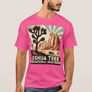 T-shirt Joshua Tree National Park Vintage Randonnée Campin