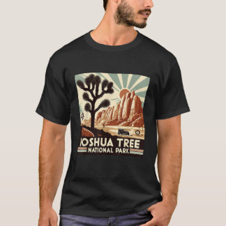 T-shirt Joshua Tree National Park Vintage Randonnée Campin