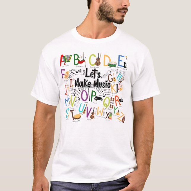 T-shirt Jote Alphabet Conception Pour Professeur De Musiqu (Devant)