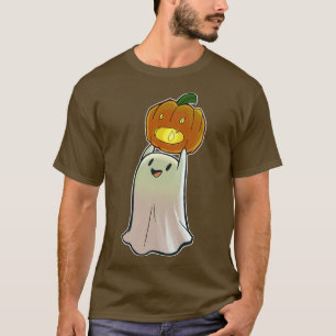 T-shirt Jote Citrouille fantôme Face Jack O'Lantern Happy