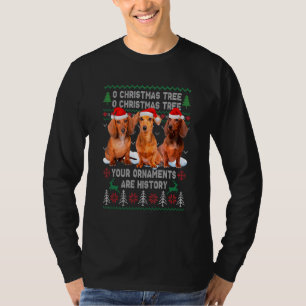 T-shirt Jote Dachshund Chien Oh sapin de Noël Modeste Noël