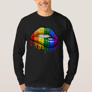 T-shirt Jote Lgbt Arc-En-Ciel Kiss Lgbt Lips Lesbienne