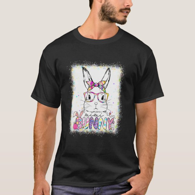 T-shirt Jote Mimi Bunny Face Tie Dye Jour de Pâques Applic (Devant)