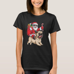 T-shirt Jote Père Noël équitation Carlin chien drôle Carli