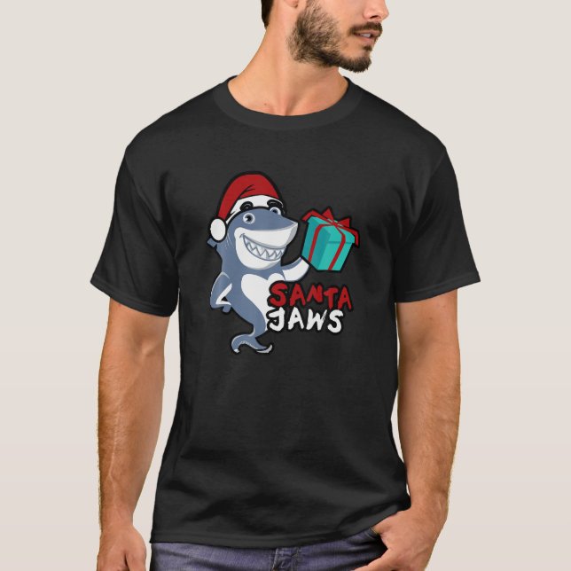 T-shirt Jote Père Noël Jaws Famille Pajamas de Noël Funny  (Devant)