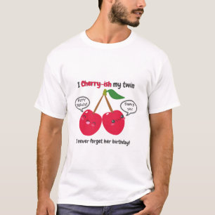 T-shirt Jote Red Cherry Kawaii Twins Anniversaire