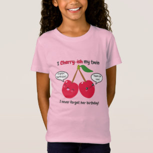 T-Shirt Jote Red Cherry Kawaii Twins Anniversaire