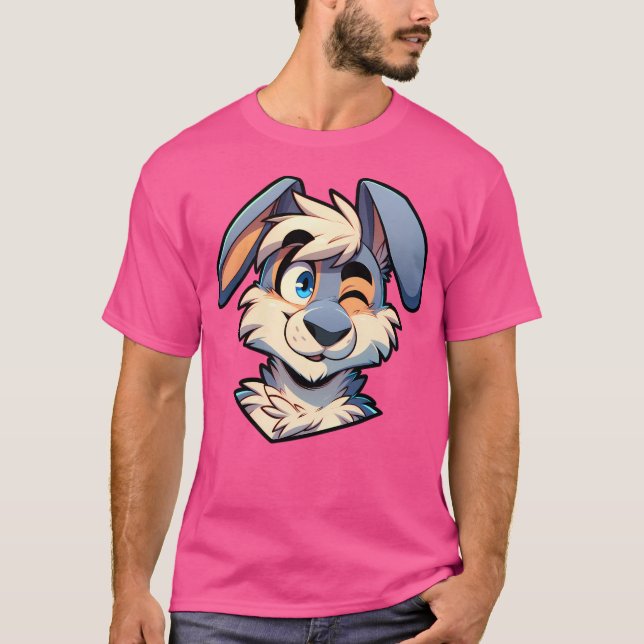 T-shirt Jote Winking Anthro Furry Rabbit Art (Devant)