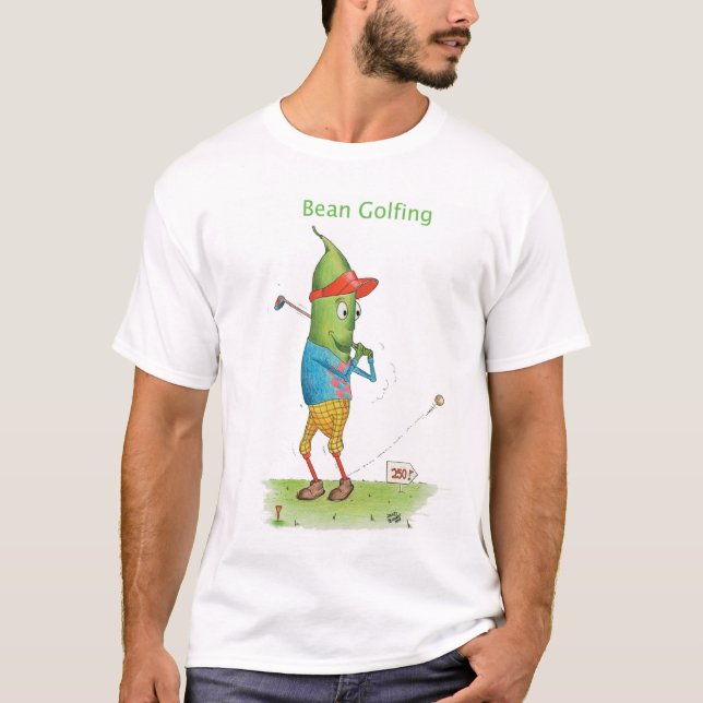 T-shirt jouant au golf d'haricot (Devant)