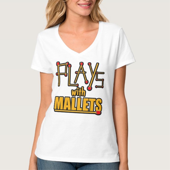T-shirt Joue avec des maillets (Devant)