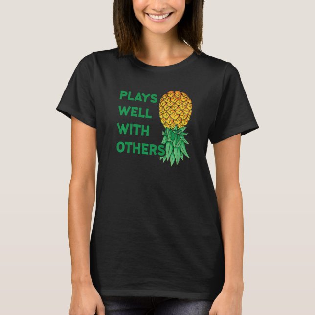 T-shirt Joue bien avec d'autres à l'envers de l'ananas Pol (Devant)