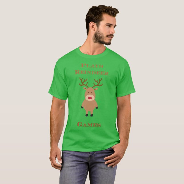 T-shirt Joue Reindeer Jeux de Noël Tee (Devant entier)