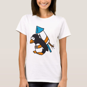 T-shirt jouent du rock penguin