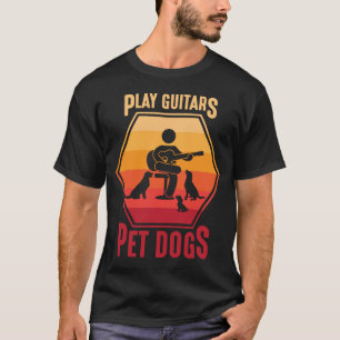 T-shirt Jouer à la guitare et aux chiens de compagnie Mus