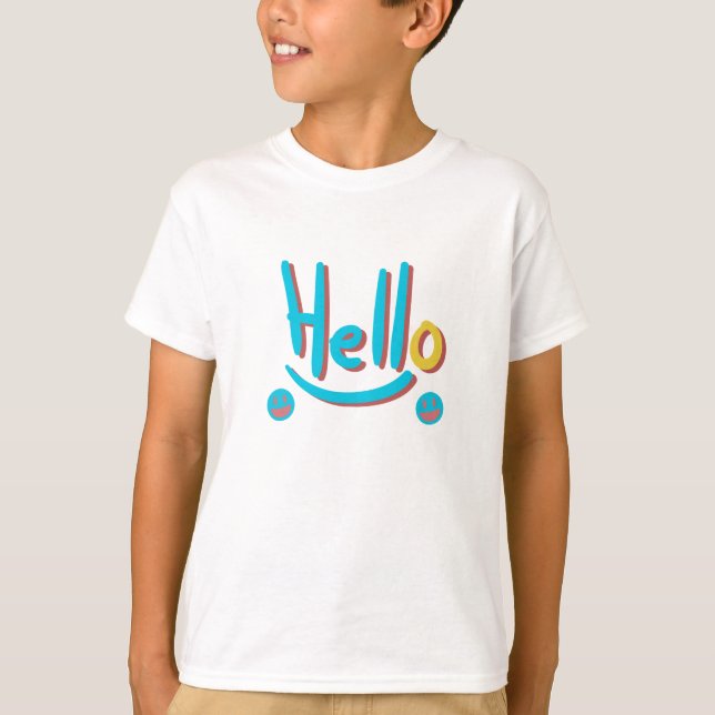 T-shirt Jouer Abstrait Hello Motif Art (Devant)