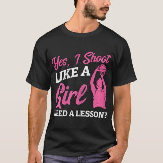T-shirt Jouer Au Basket Comme Une Fille Baller Basketball 