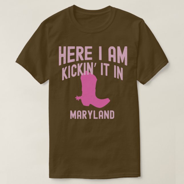 T-shirt Jouer Au Maryland Cowgirl Western Rodeo Boots (Design devant)