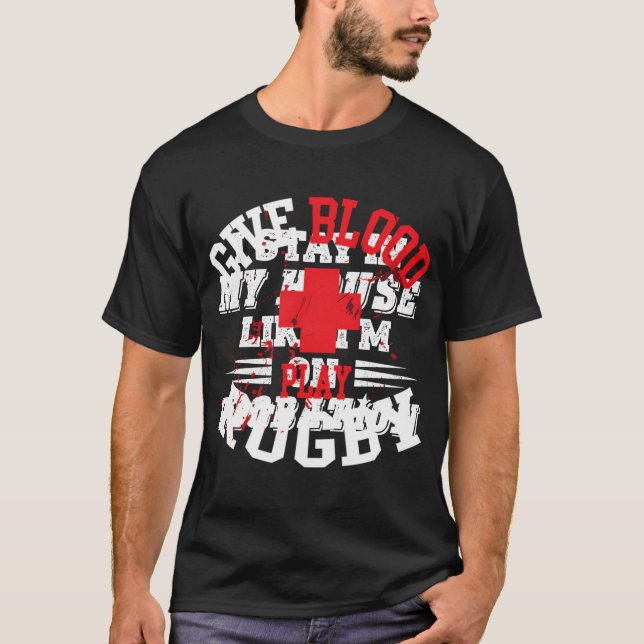 T-shirt Jouer au sang Joueur de rugby Jersey (Devant)