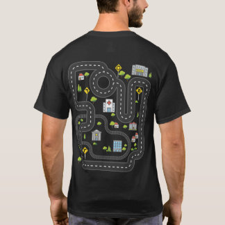 T-shirt Jouer aux voitures sur le dos de papa Playmat Road