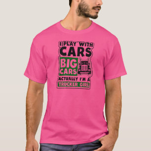 T-shirt Jouer Avec Big Cars Trucker Girl