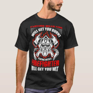 T-shirt Jouer avec pompier Patriotique Usa Firefighter