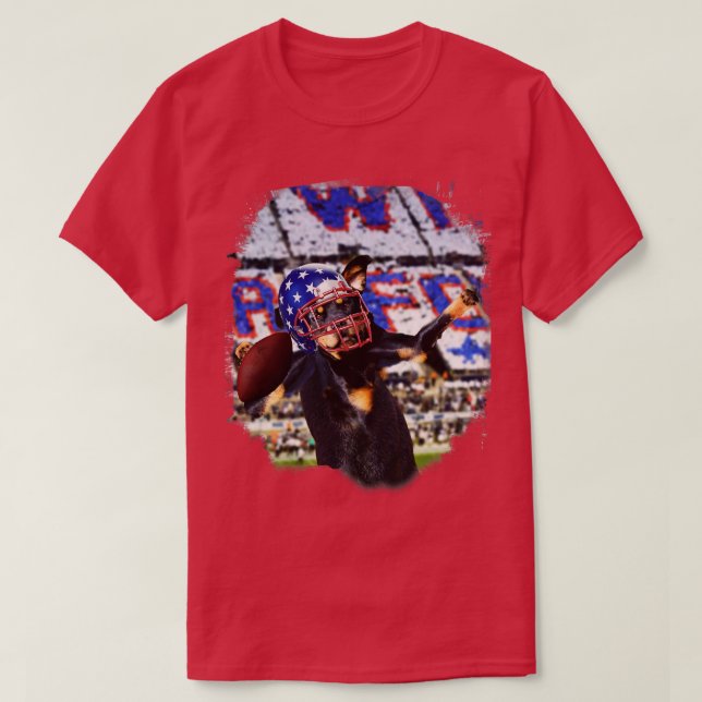 T-shirt Jouer avec un chien Rottweiler (Design devant)