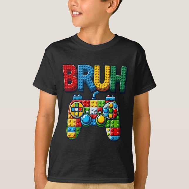 T-shirt Jouer Blocs de Construction Mec Dire Garçons Joueu (Devant)