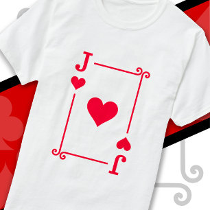 T-shirt Jouer Cartes Costume Jack Coeurs Carte Jack