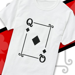 T-shirt Jouer Cartes Costume Reine Diamants Carte Reine