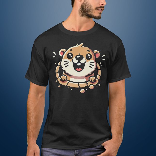 T-shirt Jouer Cartoon Groundhog (Créateur téléchargé)