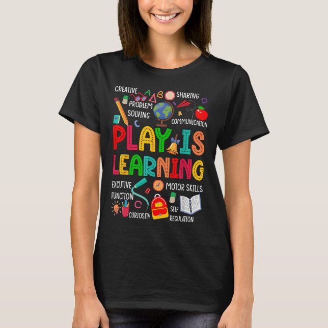 T-shirt Jouer, c'est apprendre maternelle préscolaire Ense (Devant)