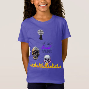 T-Shirt Jouer Chansons Loud Crâne Flame Violet Enfants