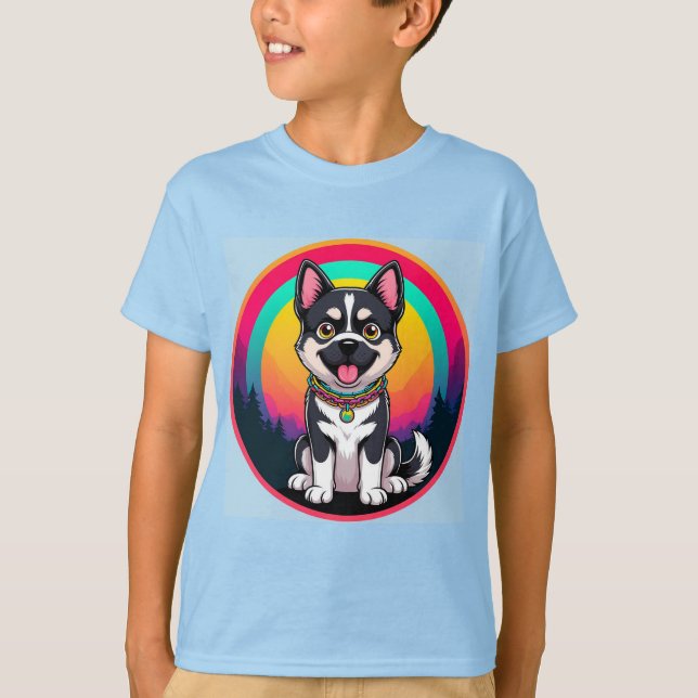 T-shirt Jouer chien de dessin (Devant)