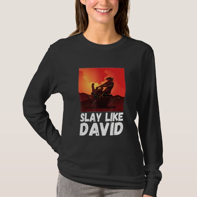 T-shirt Jouer Comme David Bible Thème Ancien Testament Chr (Devant)