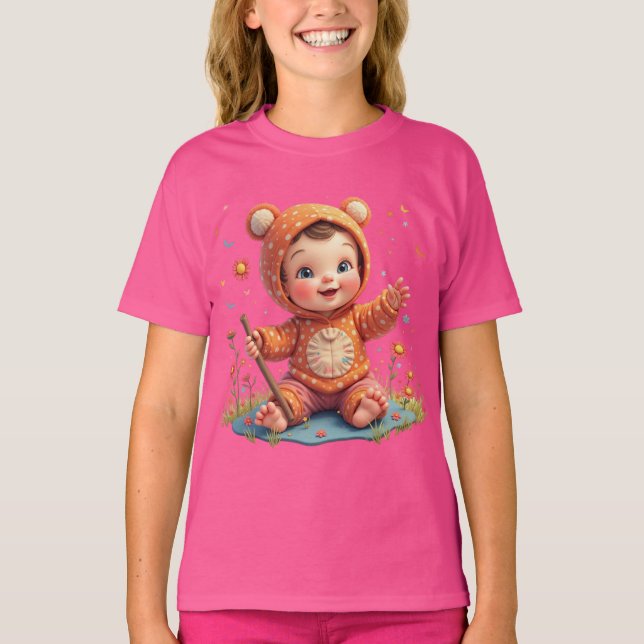T-Shirt Jouer Conception De Caractère Pour Les Enf (Devant)