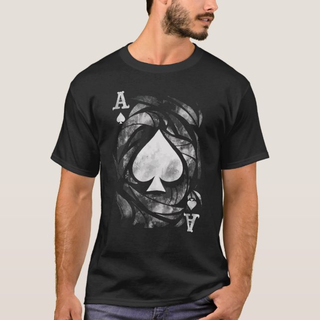 T-shirt Jouer Des Cartes À L'Ace De Pique Jeux Dice Poker  (Devant)