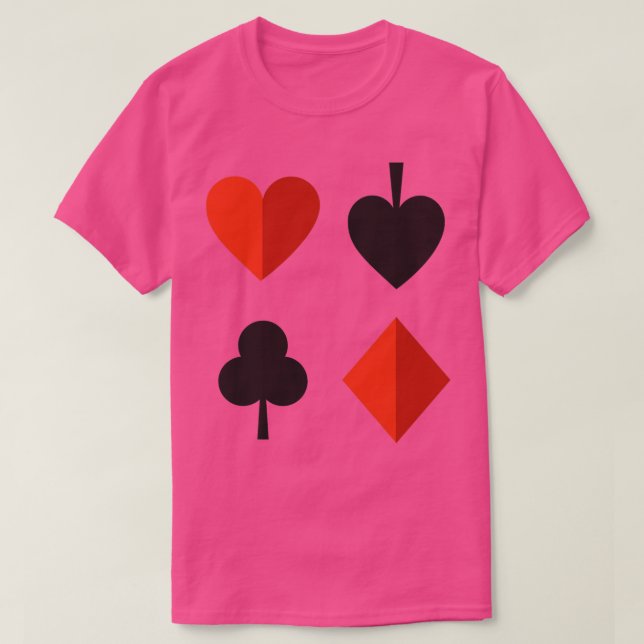 T-shirt Jouer des costumes Coeurs Spades Clubs Diamants (Design devant)