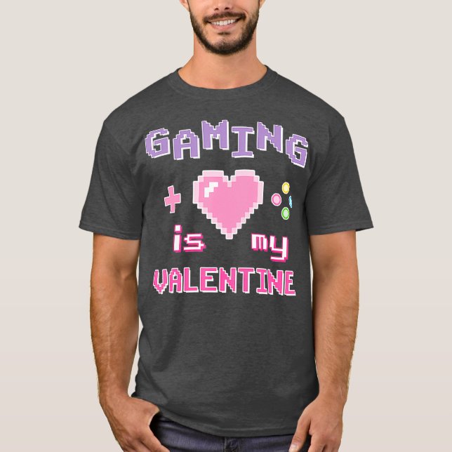 T-shirt Jouer est mon Valentine Kawaii Pastel Pink Gamer (Devant)