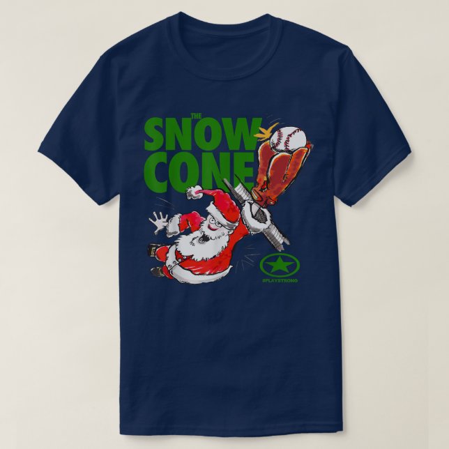 T-shirt Jouer forte PÈRE NOËL NEIGE CONE BASEBALL (Design devant)