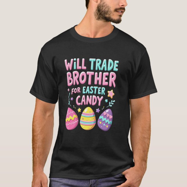 T-shirt Jouer Frère Commerce Bonbons de Pâques 2025 (Devant)