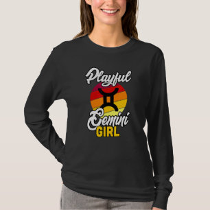 T-shirt Jouer Gemini Girl Gemini Zodiac Sig astrologique