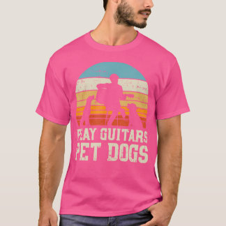 T-shirt Jouer Guitares Animaux de compagnie Chien Rétro Mu