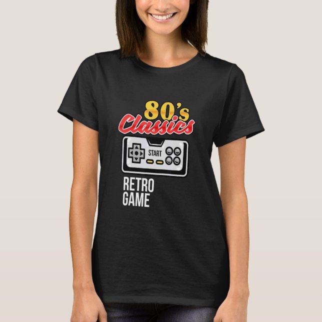 T-shirt Jouer Jeux 80's Classic Controller Retro Graphique (Devant)