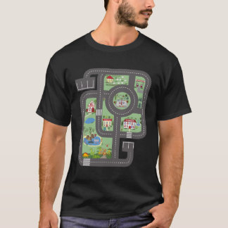 T-shirt Jouer La Course De Mat Voiture Piste Papa Avec Din