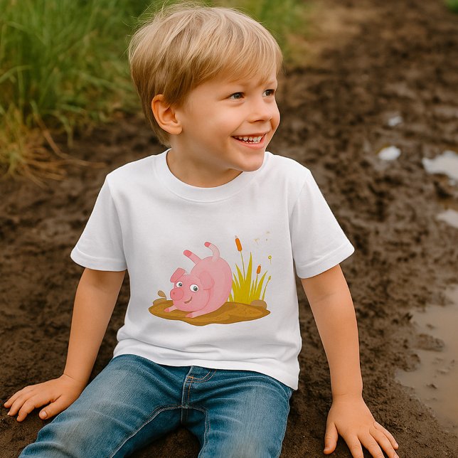 T-shirt Jouer le cochon dans la boue drôle animal de ferme (Créateur téléchargé)