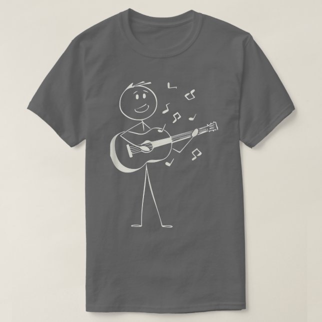 T-shirt Jouer Musique Guitare Chanter Drôle Stick Figure G (Design devant)