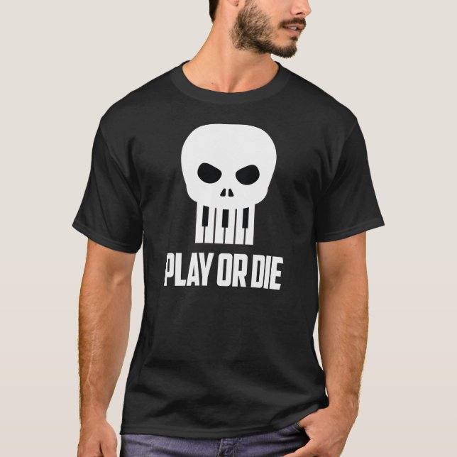 T-shirt Jouer ou mourir en blanc (Devant)